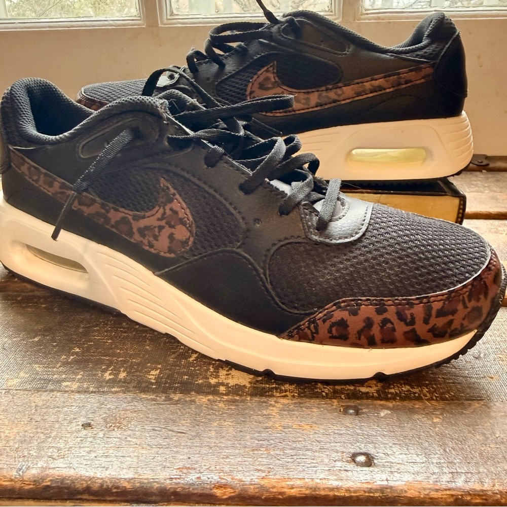 Nike Air Max SC Black with Leopard Print Sneakers - Women’s 9